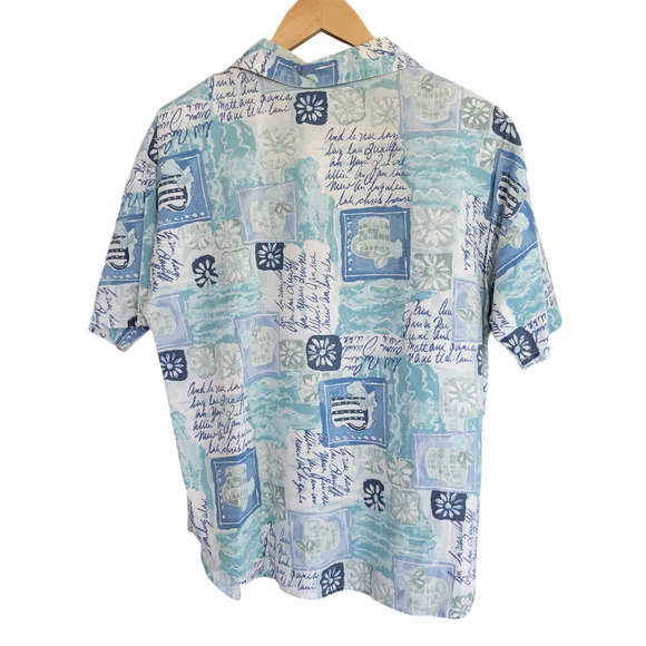 Vintage Separate Issue Beach Tropical Patterned Button Down Shirt M - Picture 7 of 10